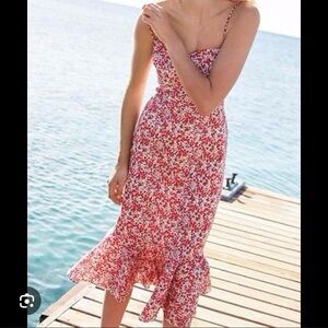 J.CREW 2 Ruffle-hem Midi Dress Liberty Of London Wiltshire Floral Barry  $198.